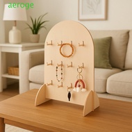 AEROGEM Earring Display Rack, Wooden 3 Layers Jewelry Storage Rack, Multifunctional Hook Style Detac