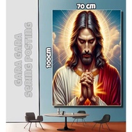 Wall Display Poster god Jesus Christ size 100x50cm 100x70cm 100x150cm 100x200cm + FRAME