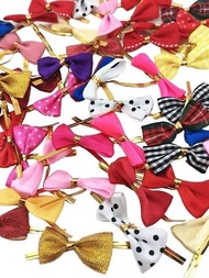(50入/包)蝴蝶結裝飾禮品包裝蝴蝶結，適用於聖誕樹、服裝、髮夾、帽子、手工藝用品、情人節、花卉裝飾、蛋糕裝飾。