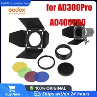 Godox BD-10 Barn door Accessories Kit with Honeycomb Grid and 4 Color Filters for Godox AD300Pro Out