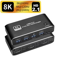 HDMI 2.1 KVM Switch 4K 120Hz HDMI KVM Switch 8K USB 3.0 HDMI 2.1 KVM Switch for PS5 Xbox Series X/S Nvidia AMD Macbook pro Macbook air Macbook Mini HDMI 2.1 USB 3.0 Switch HDMI KVM Switcher Switch with USB