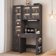 櫻桃傢俱 - （支持定制）書枱書架一體現代輕奢辦公枱電腦枱臥室學習枱長書枱120CM（不含燈）