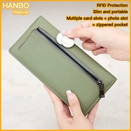 Extra 5% Off on 2 Items RFID Blocking Large Capacity Slim Long Wallet for Women PU Leather Minimalis