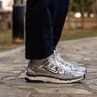 P-6000 Silver Lightweight Retro Men Women Sports Running Shoes SH1Z