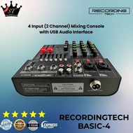 Recording Tech Basic-4 Basic4 Mixer 2 Channel 4 Input Soundcard USB