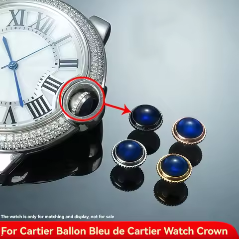 Watch Crown For Ballon Bleu de Cartier Stainless Steel Crown Replacement for 28mm 33mm 36mm 42mm Cas
