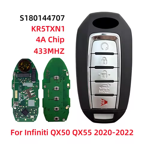 S180144707 433.92MHz 285E3 - 5NY7A 4A Chip KR5TXN1 for Infiniti QX50 QX55 2020 2021 2022 Car Keykess