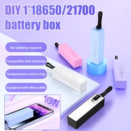USB Mobile Power Bank Case DIY Kit 18650/21700 Lithium Battery Charger Box Portable Storage Case Bla