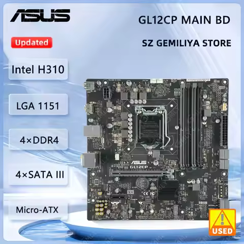 ASUS GL12CP MAIN BD Motherboard Intel H310 LGA1151 4×DDR4 32GB PCIe3.0 M.2 support i3-8300 i3-9300 i