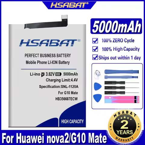 HSABAT 5000mAh HB356687ECW Battery for Huawei P30 Lite (Nova 2 Plus / 2i / 3i/ 2S/ 4e) (Honor 7X / 2