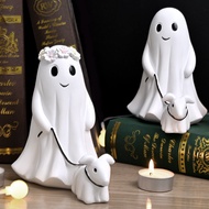 Halloween Resin Little Ghost Walking Dog Decoration Ghost Walking Dog Statue Home Creative Decoratio