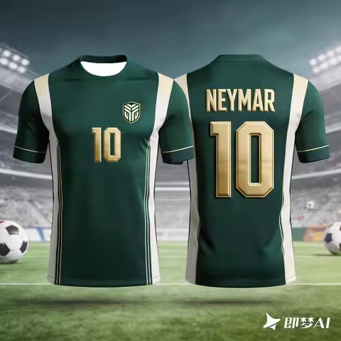 Kids Brazil Soccer T-Shirt Neymar #10 Gold Print Color Block Breathable Quick Dry Training Tee Fan S