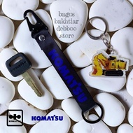 GANTUNGAN Key Komatsu - Master Key Komatsu + Acrylic Shovel Keychain Komatsu + Snaphook Metal Black 