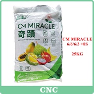 25KG CM Miracle 6/6/6/3+8S+TE+OM+AA+FA+HA Baja Durian Organik Premium