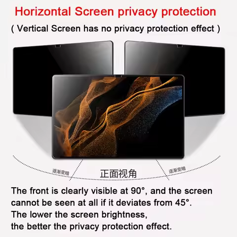 Privacy Film For Samung Galaxy Tab S7 11 FE/Plus 12.4 S8 Ultra 14.6 2022 A8 10.5 S6 Lite 10.4 Matte 