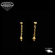 SMS DEEN Dangling Earrings (Push Type), ±1.5GM - Gold 916 Emas - Subang (Info: ±2.3x0.4CM - 1.60GM)