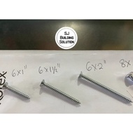 Flat Head Screw 6x1 , 6x1 1/ 2 , 6x2 , 8x1 , 8x1 , 1/ 2 3 Inch Worm Bolts