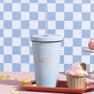 全新 Oolab良杯製所 冰淇淋系列 二代陶瓷易潔層吸管杯550ml  藍莓糖霜