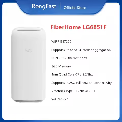 Unlocked FiberHome 5G CPE Pro LG6851F BE7200 WiFi 7 Router NFC Dual 2.5G Lan Ports 5G 4G LTE Cat19 S