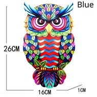 Metal Art Owl Wall Decor Colorful Iron Art Owl Sculpture 4 Colors Owls Hanging Ornament Pendant for