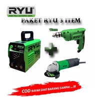 Paket Mesin Gerinda 4inchi Mesin Bor 10mm Mesin Las 450W RYU