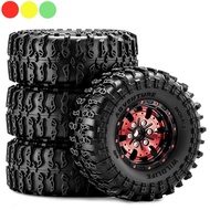 4pcs 64/70mm 1.3" Metal Beadlock Wheel and Tire for 1/18 1/24 RC Crawler Car FCX24 FCX24M  TRX4M SCX