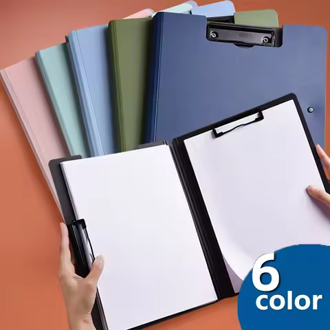 1pcs A4 Profile Clipboard Double Clip Clip Board 100 Sheets Office Documents Organizer Writing Pad P