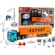 Remote Control Cargo Container Oil Tank Truck with Light RC Lorry 4 Channel RC Truck Lorry Mainan Lo