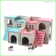 RAN Wood Hamster Rat Mouse Hideout House Hut Hamster Nest  Toy Habitats Decor Chinchilla Nest DIY Hideout Hut