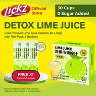 (Bundle of 30) LICKZ Cold-Pressed Lime Juice Sachets 30s – Daily Detox Cleanse | Vit C Glow | Low Ca