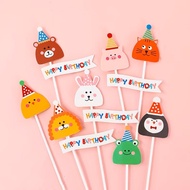 - Paper Plug Set of 8 Funny Animals - Decorate birthday cakes and lovely cream cakes
