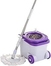 SMLZV Spin Mop Bucket Floor Cleaning System - with Stackable Bucket On Wheels Washable Microfiber Mop Heads – Spin Mop and Bucket System for Floor Cleaning
