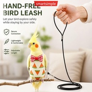 SMARTSIMPLE Bird Flight Suit Parrot Harness Vest with Leash Parrot Bird Flying Training Leash with F