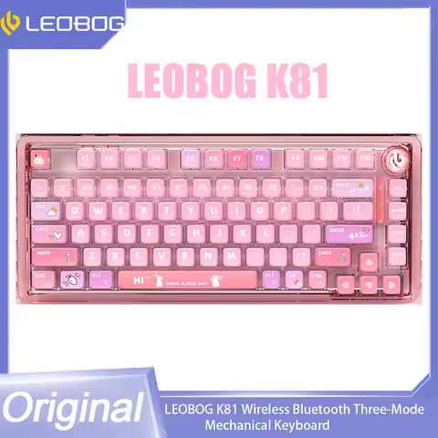 LEOBOG K81 Bluetooth Wireless Mechanical Keyboard 81 Keys Hot-swappable RGB Three Modes Keyboard Gas