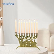 [Shamjina] 9 Branch Candle Holder Menorah Candle Stand for Celebration Festival Events