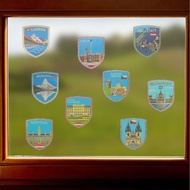 環遊世界玻璃貼系列高級白銀 歐洲主題靜電玻璃貼9入 國家靜