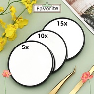 FAVORITEGOODS Makeup Mirror, With Suction Cup Round Magnification Mirror, 5x/10x/15x Blackhead Magni