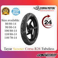 TAYAR CORSA SCOOTER TUBELESS TYRE R26 90/80-14 100/80-14 140/70-14 TAYAR SCOOTER 14-INCI