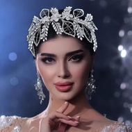 New Product Wholesale Hair Band Hollow Handmade Rhinestone Leaf Jewelry Coiled Hair Flower DZ026 Hea