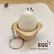 GANTUNGAN Egg Clicker Keychain I Keychain Fidget Clicker Egg/Telor - Egg Fidget Clicker Keychain