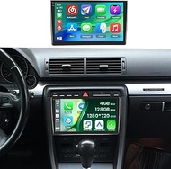 4+128G Radio for Audi A4 S4 RS4 2002-2008, 9" Touch Screen Bluetooth Radio with Wireless CarPlay/And