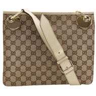 Gucci GUCCI 單背包 120841 GG 帆布米色斜背包 磁扣 女士 [二手]