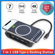 Multifunction USB Type-c Docking Station USB-C HUB Adapter to High Definition USB3.0 TF Card Reader 