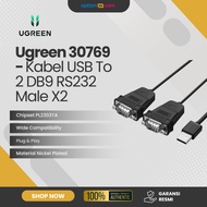 USB 2.0 to Dual Cable RS232 DB9 Male Adapter 1.5 Meters For Windows MAC OS LINUX Ugreen 30769 Origin