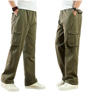 Men Pants Cargo City Tactical Trousers Jogger Sports Slack Hiking Special Service Pants Special Forces Army Long Pantsกางเกงผู้ชายวินเทจ กางเกงวินเทจ ใส่สบาย [ชายก็ได้หญิงก็ดี] กางเกงวินเทจขายาวกระเป๋าหน้ากระดูมทอง