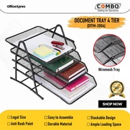 4-Tier Iron Shelf 4-Layer Document Tray File/ 4-Tier Iron Document Tray/ Iron Slide Shelf/ Mesh Iron