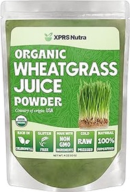 XPRS Nutra Organic Wheatgrass Juice Powder - Sustainably Grown in The US - Instant Wheat Grass Juice Powder Made from Concentrated Juice - More Potent Than Organic Wheatgrass Powder - 4 oz