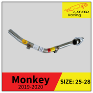 คอท่อ Honda Monkey 125 2019-2020 สแตนเลส 🔩 Stainless steel แท้ เกรด 304  หนา: 1.2 มิลลิเมตร  มีขนาดให้เลือก:  Size 25-28 m.m. ราคา 900 บาท Size 28-32 m.m. ราคา 1000 บาท
