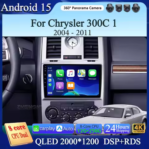 Android 15 For Chrysler 300C 1 2004 - 2011 Carplay Auto 2K Screen Car Radio Multimedia Player WIFI+4
