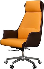 Office Chair, Ergonomic Office Chair Adjustable Height Tilt Managerial Seat, Boss Chair Sedentary Comfort Executive Chairs with Segmented Back (Color : Orange) lofty ambition